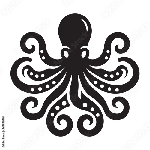 Oaktopus vector silhouette