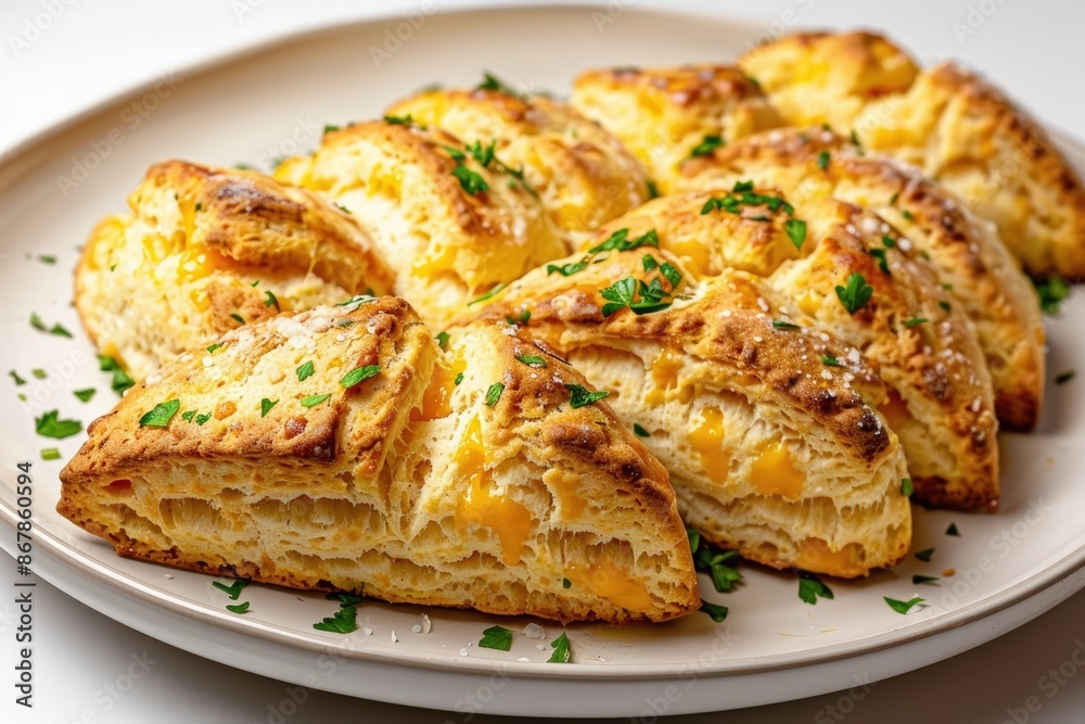 Cheddar Biscuits on White Linen Background Cheddar Biscuits on White Linen Background