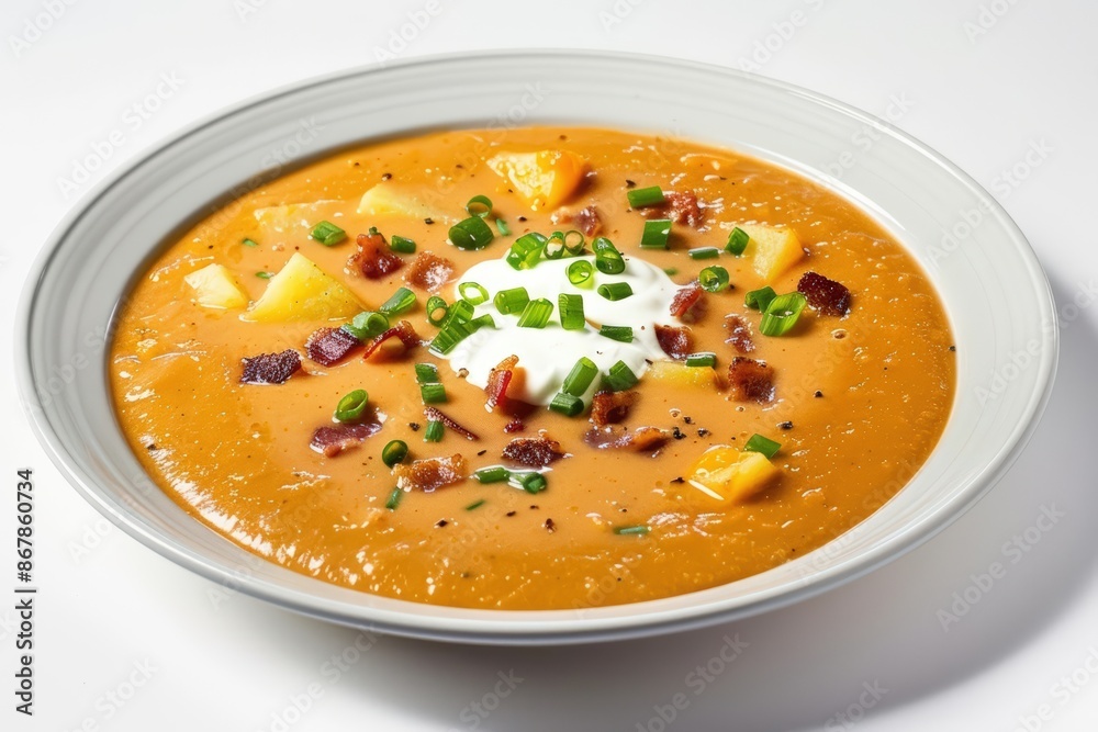 Comforting Cheddar Cheese Baked Potato Soup with Sour Cream