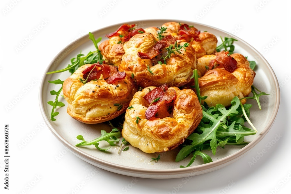 Cheddar Cheese Gougeres with Bacon and Arugula: A Perfect Blend of Flavors Cheddar Cheese Gougeres with Bacon and Arugula: A Perfect Blend of Flavors