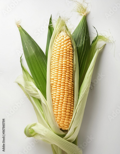 Young corn isolated on white background. photo