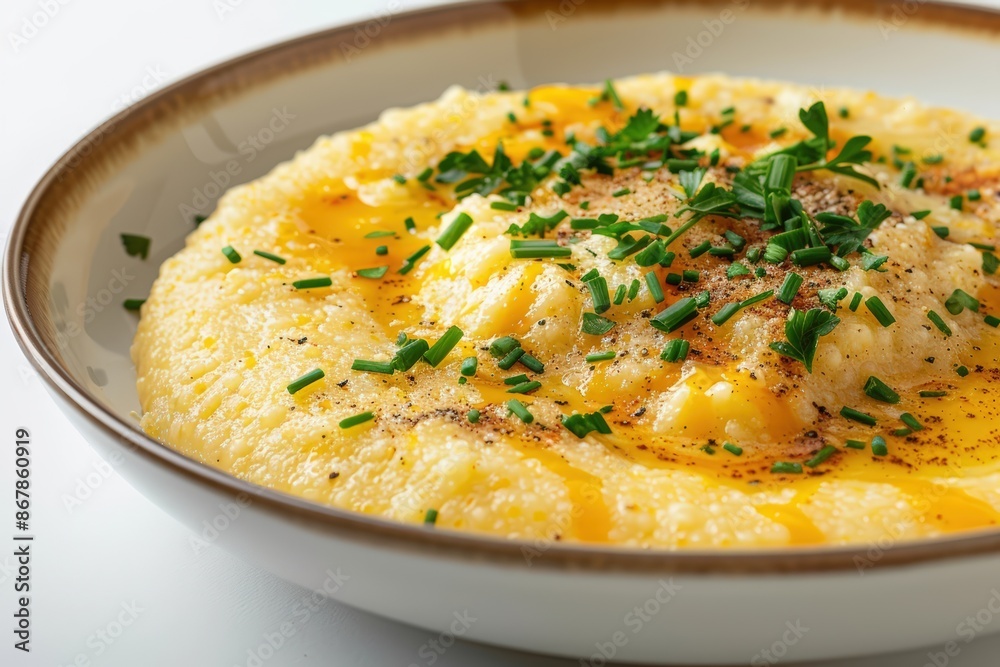Rich and Indulgent Cheddar Cheesy Grits with Fresh Parsley Rich and Indulgent Cheddar Cheesy Grits with Fresh Parsley
