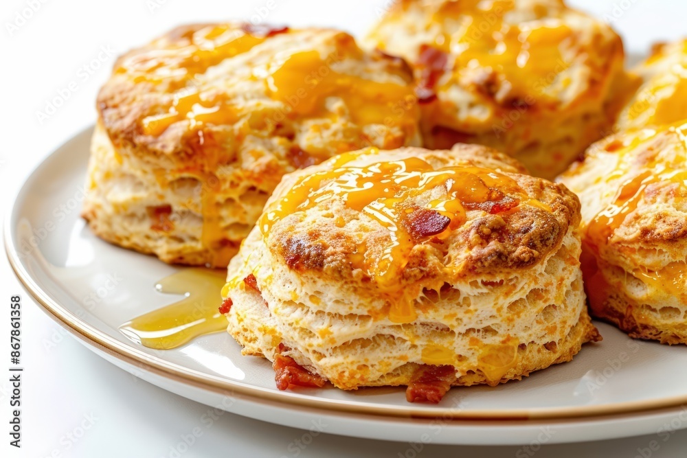 Charming Cheddar and Bacon Biscuits with Melted Butter Charming Cheddar and Bacon Biscuits with Melted Butter