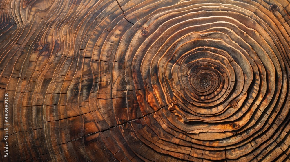 Fototapeta premium Widths and texture of teak tree rings