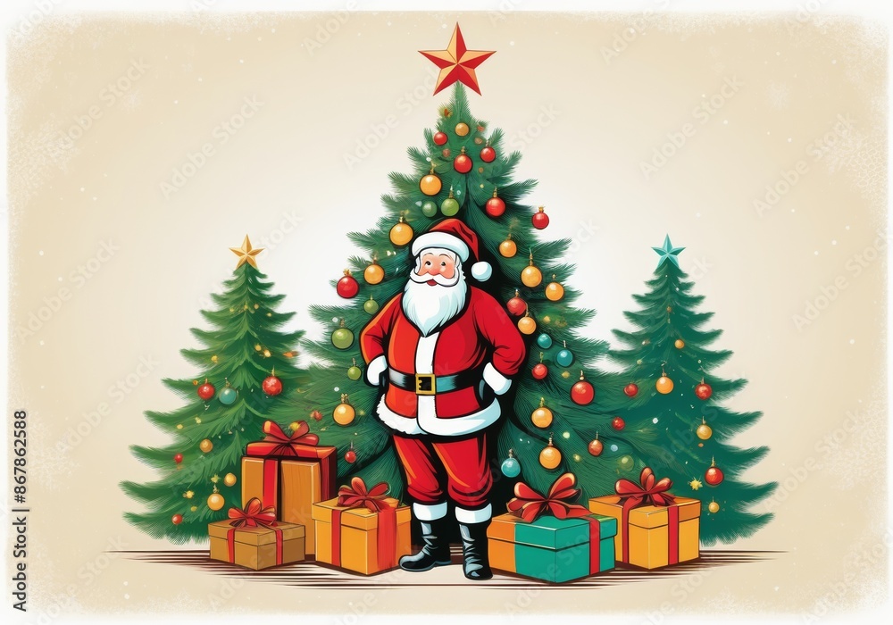 Fototapeta premium Festive Greetings with Santa Claus