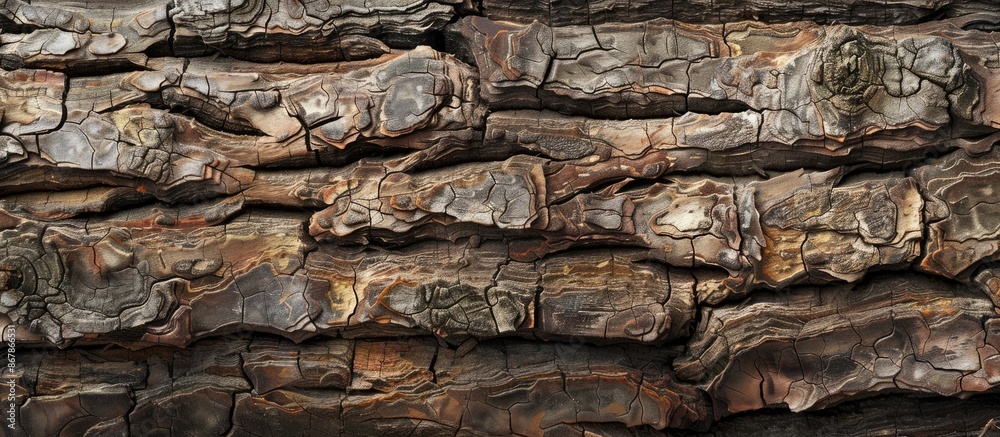 Fototapeta premium Bark wood's texture employed for natural backdrop