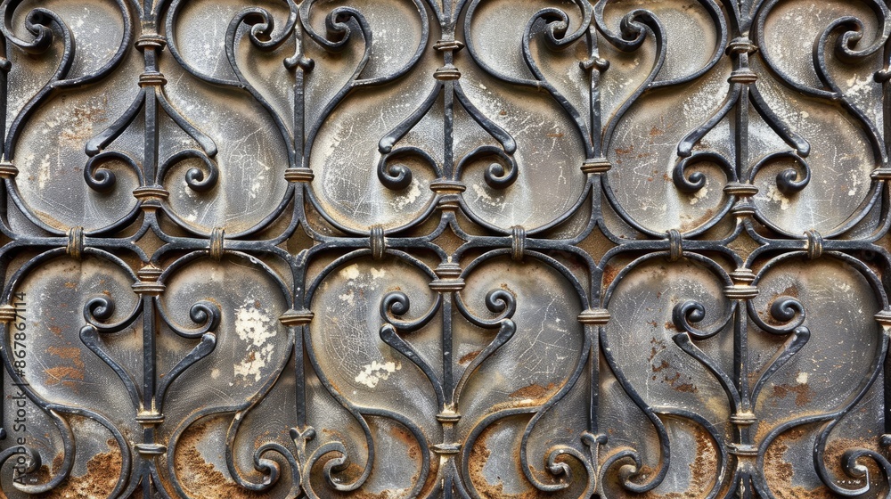 Texture of a patterned iron fence Texture of a patterned iron fence