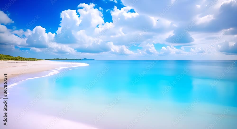 Blurred background of a beautiful beach with a blue sky and white clouds 4k Blurred background of a beautiful beach with a blue sky and white clouds 4k