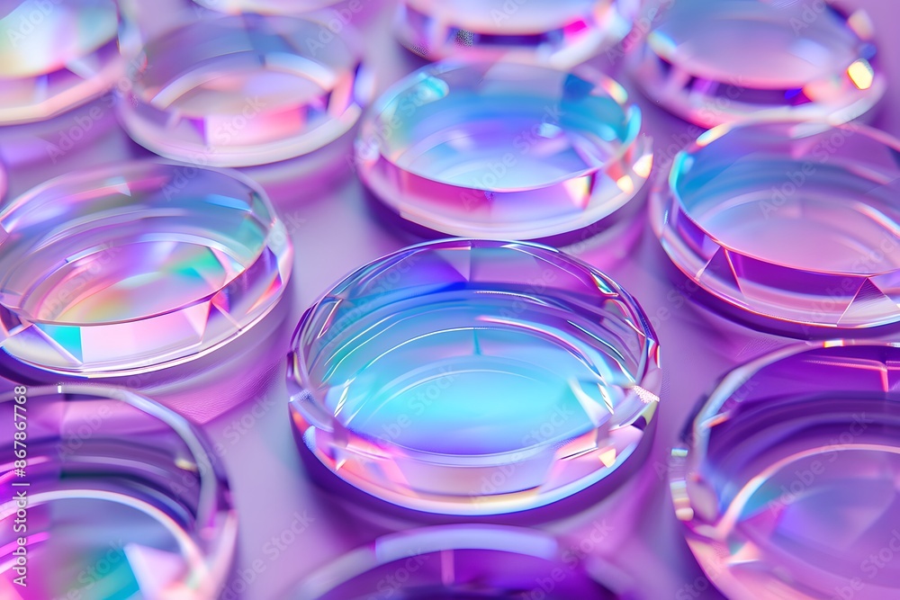 Iridescent Crystal Lenses with Vibrant Colors Iridescent Crystal Lenses with Vibrant Colors