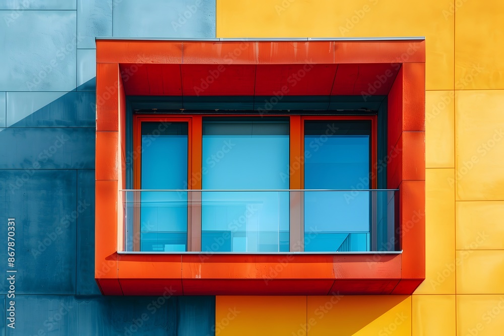 Obraz premium Vibrant Modern Architecture with Colorful Window Frame