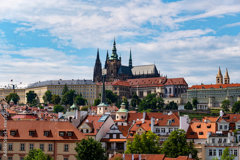 Landscape of Prague city at sunset Landscape of Prague city at sunset