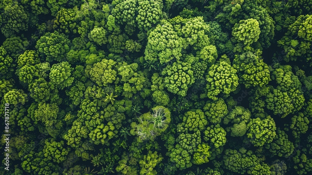 Naklejka premium An aerial perspective of a forest