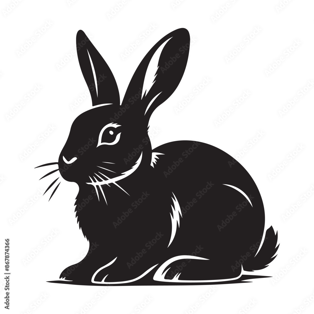 Rabbit vector silhouette Rabbit vector silhouette
