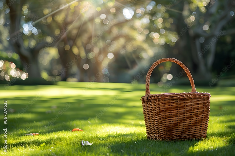 Serene Picnic Basket in Sunlit Park Serene Picnic Basket in Sunlit Park
