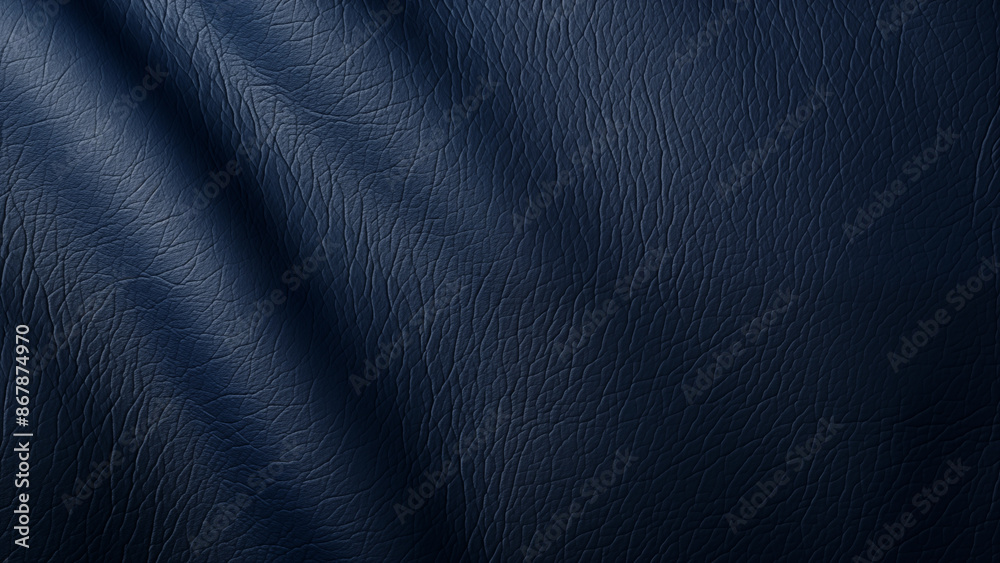 Fototapeta premium Sophisticated Surfaces: Dark Blue Napa Leather Background