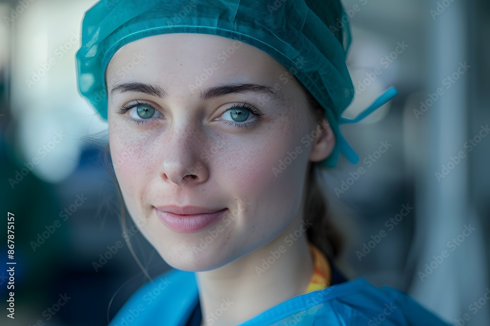 Confident Medical Professional in Surgical Attire Confident Medical Professional in Surgical Attire