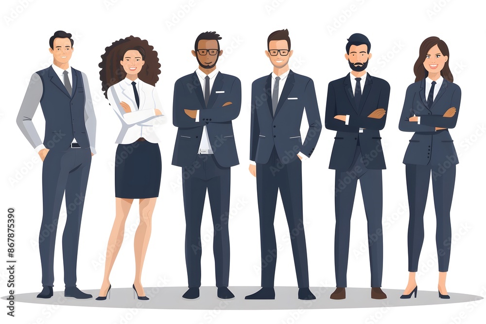 Professional Team of Business People in Formal Attire Professional Team of Business People in Formal Attire