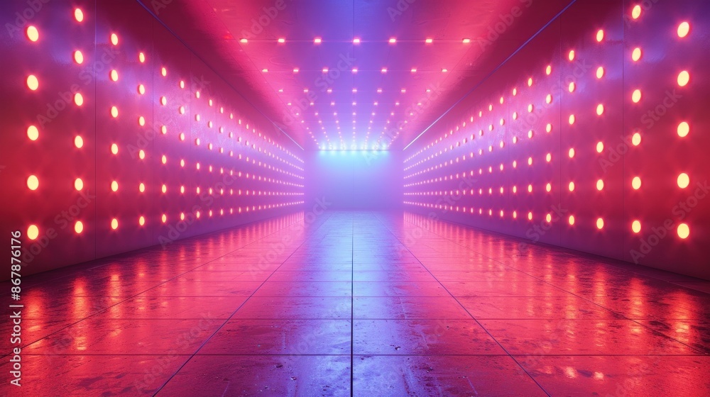 Obraz premium Showcase LED light network icon grid realistic detailed