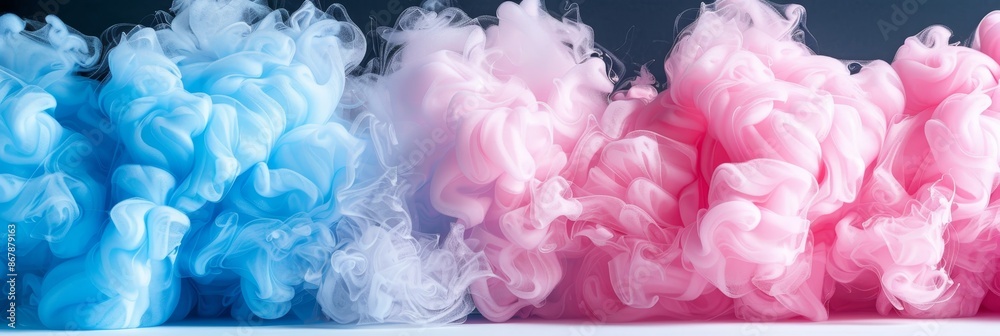 Heavenly cotton candy hyperrealism in light azure and pink, vibrant with white and magenta hues Heavenly cotton candy hyperrealism in light azure and pink, vibrant with white and magenta hues