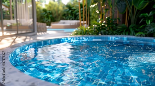 A sparkling pool with a built-in jacuzzi © Ibad