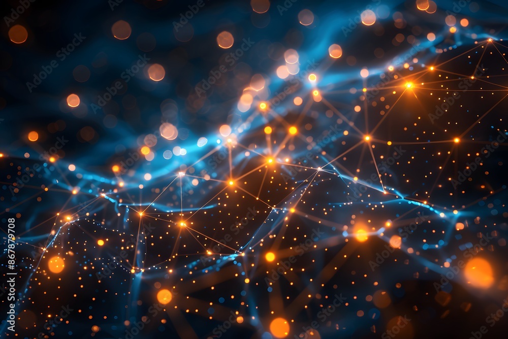 Abstract Network of Glowing Nodes and Connections Abstract Network of Glowing Nodes and Connections