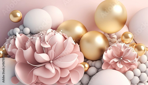 Holiday background with balloons. Generative AI