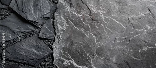Panel kuchenny z motywem Dark grey black slate background vs black granite slabs background