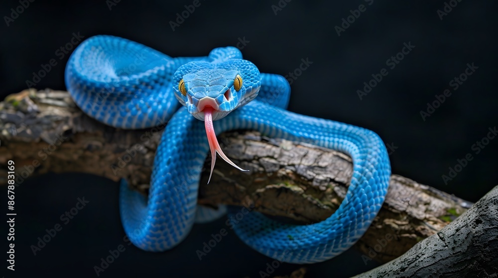 Obraz premium Blue snake, Trimeresurus insularis snake
