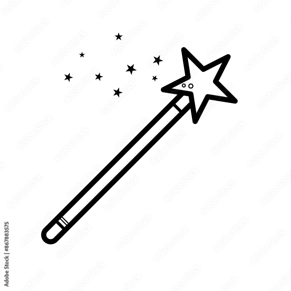 Magic wand , sorcery - vector icon Magic wand , sorcery - vector icon
