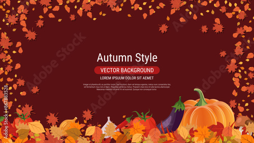 Autumn theme elegant vector background. Design for presentation, website, landing page, wallpaper, flyer, booklet, banner