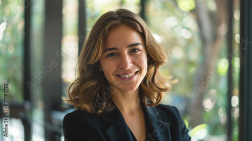 Professional Corporate Business Smiling Woman Medium shot Stock Images