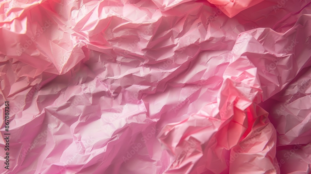 Crumpled pink paper for texture or background