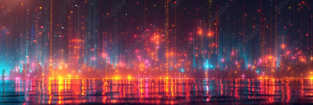 Smart city and abstract dot point connect with gradient line and aesthetic Intricate wave line design , big data connection technology concept 4k Smart city and abstract dot point connect with gradient line and aesthetic Intricate wave line design , big data connection technology concept 4k
