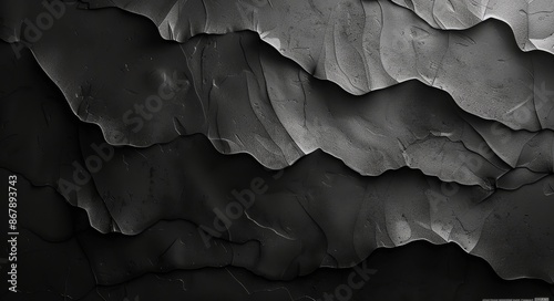 Abstract Close Up of Black Textured Fabric