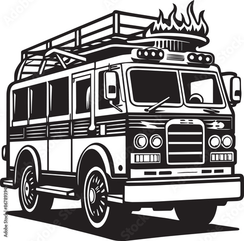 Kids Book Coloring Page Fire Engine Truck