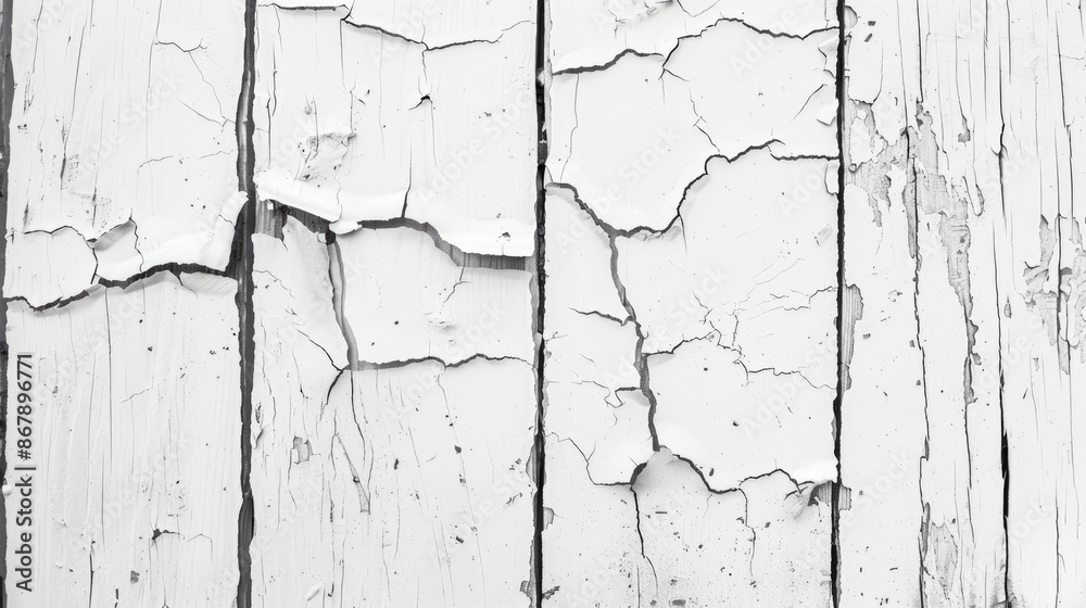 Obraz premium White wooden background with crack texture Vintage nature wall decor mockup Grunge vertical backdrop with space