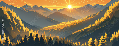 sunrise in the mountains