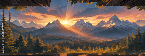 sunrise in the mountains