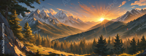 sunrise in the mountains