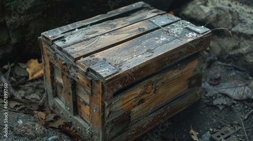 Wooden military crate for ammunition