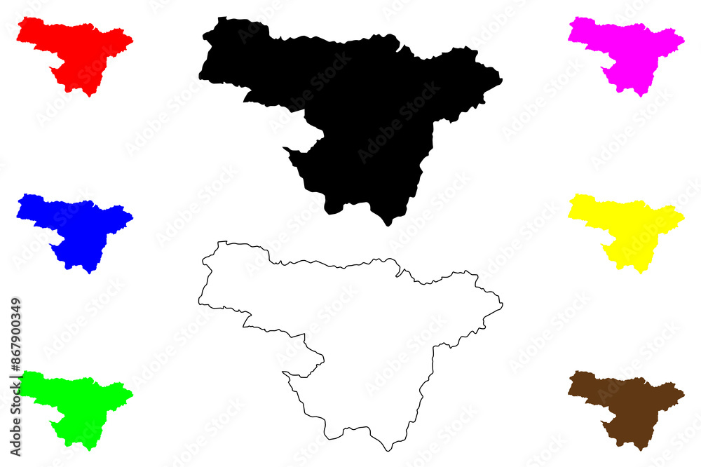 Naklejka premium Pichincha Province (Republic of Ecuador, Provinces of Ecuador) map vector illustration, scribble sketch Pichincha map..