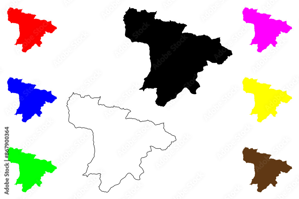 Fototapeta premium Santo Domingo de los Tsachilas Province (Republic of Ecuador, Provinces of Ecuador) map vector illustration, scribble sketch Santo Domingo de los Tsachilas map..