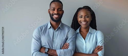 Smiling Business Couple Portrait - Confident and Successful