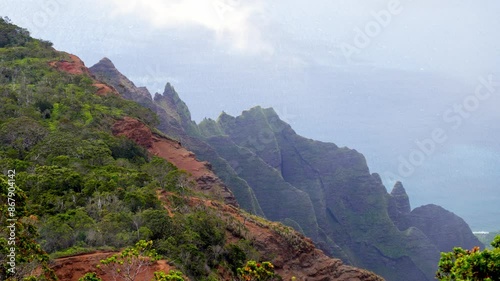 Scenic Beauty: At Kalalau Lookout of the Napali Coast in Kauai, Hawaii