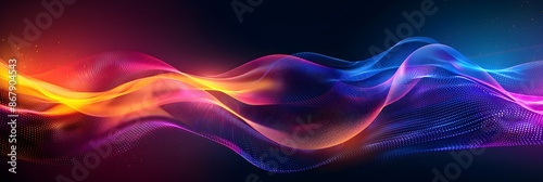 Futuristic abstract background with colorful glowing lines forming shapes