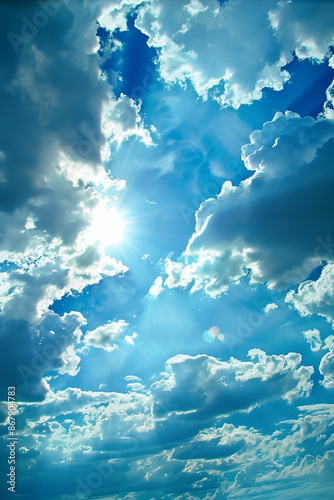 blue sky background with clouds. High quality photo