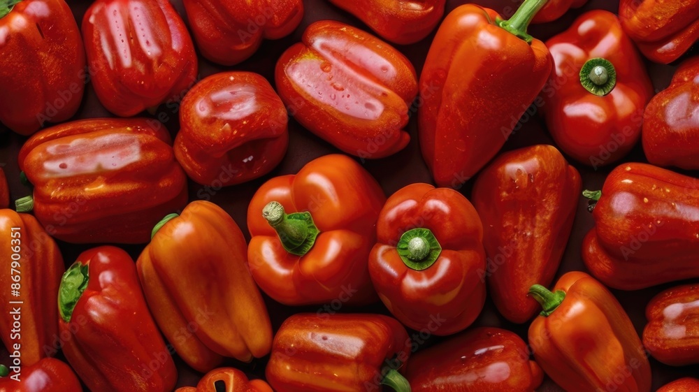 a close-up of a bunch of red peppers a close-up of a bunch of red peppers