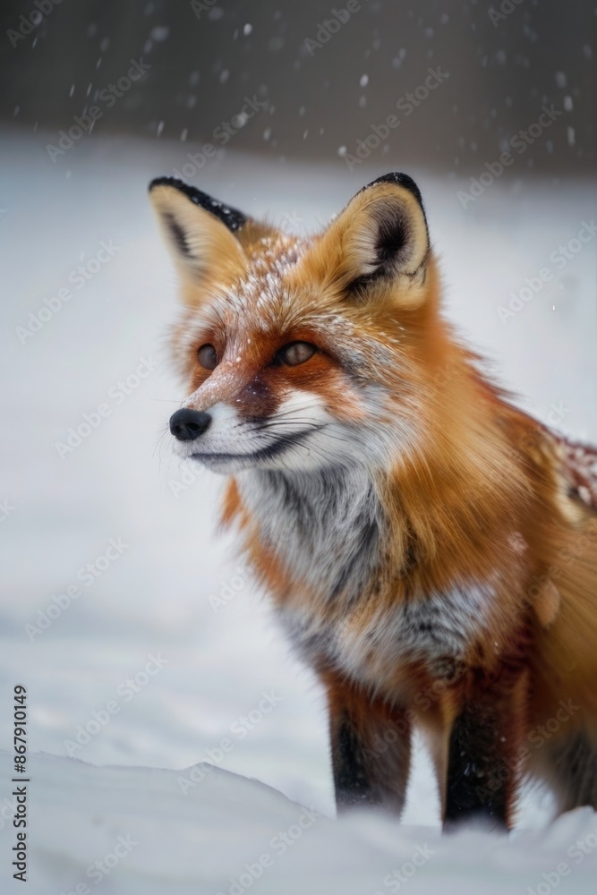 a red fox in the snow a red fox in the snow