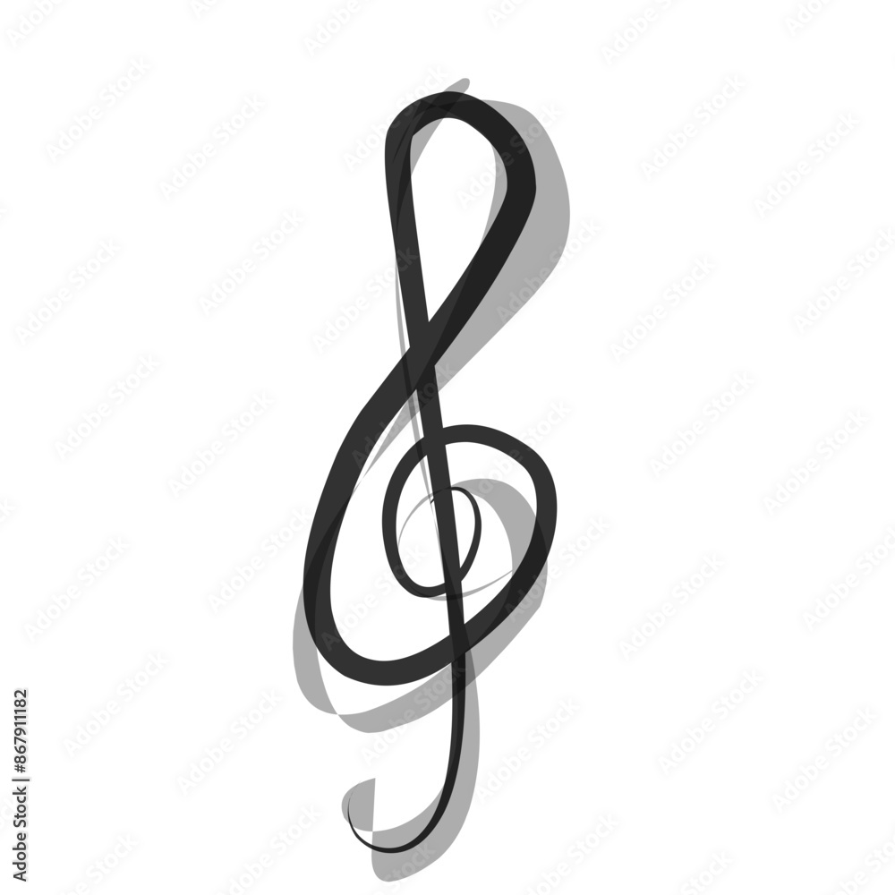 Obraz premium treble clef on white