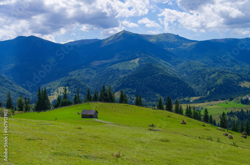 beautiful mountain landscape. mountain panorama. Carpathians, Ukraine